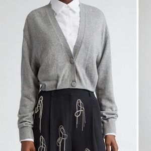 Dries Van Noten Taiga crop blue cashmere Cardigan M